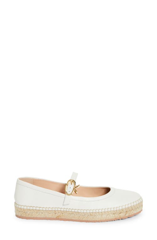 Shop Gianvito Rossi Espadrille Mary Jane Ballet Flat In Blanco