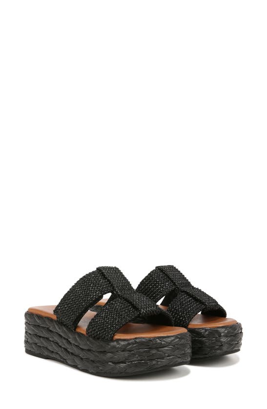 Shop Zodiac Izzy Raffia Platform Sandal In Black Raffia