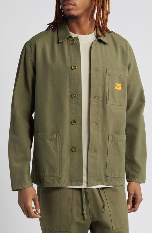 Coverall Organic Cotton Canvas Work Jacket in Olive