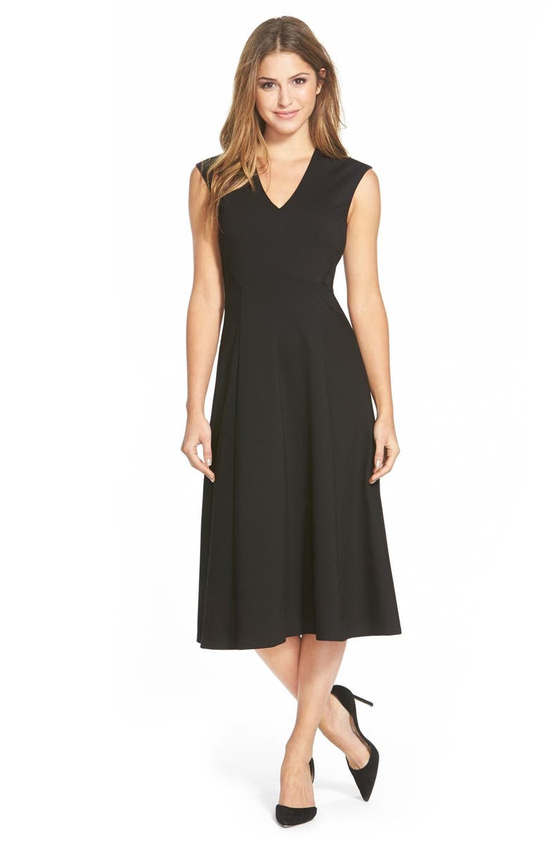 Halogen® Sleeveless Fit & Flare Midi Dress (Regular & Petite) | Nordstrom