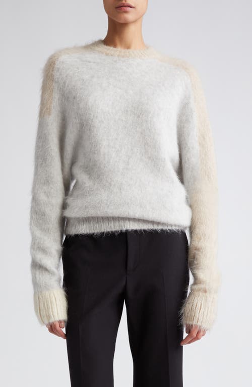 Proenza Schouler Colorblock Brushed Mohair Blend Sweater Light Grey Multi at Nordstrom,
