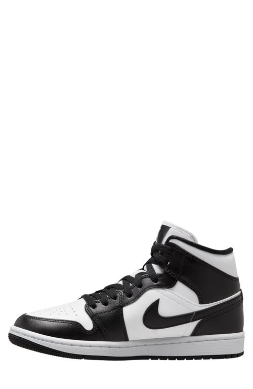 Shop Jordan Air  1 Mid Basketball Sneaker In White/black/white
