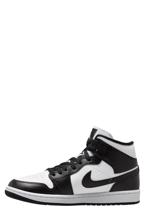 Jordan Air 1 Mid Basketball Sneaker In White/black/white