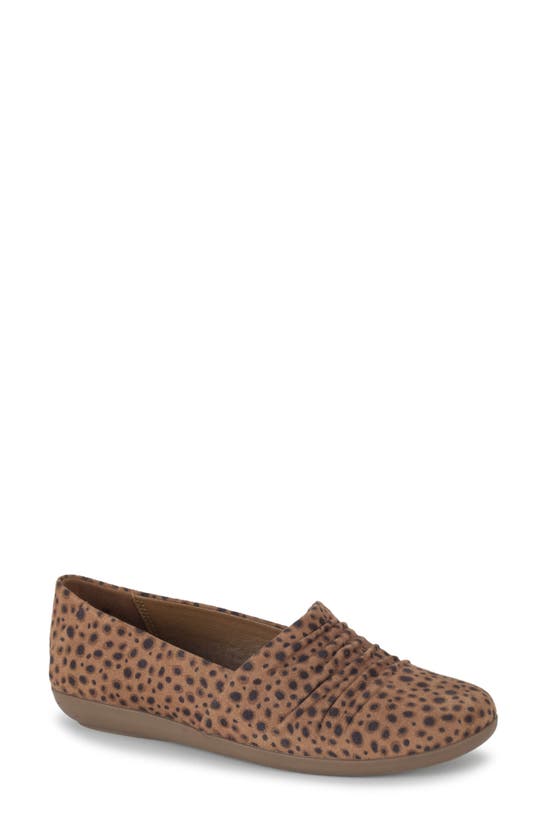 Baretraps Piper Ruched Flat In Brown Multi Leopard