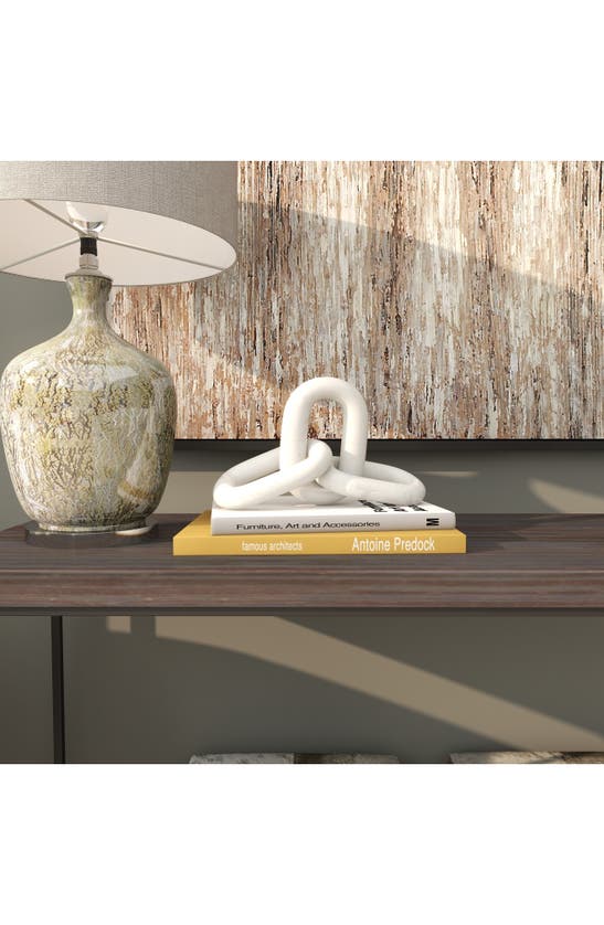 Vivian Lune Home Marble Chain Sculpture In White