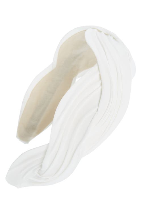 Tasha Braided Pleated Headband in White at Nordstrom