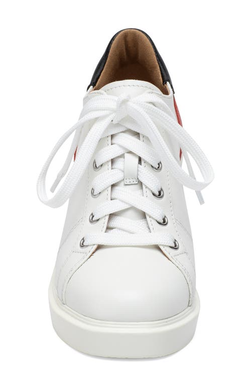 Linea Paolo Korin Wedge Sneaker In Eggshell/black/red