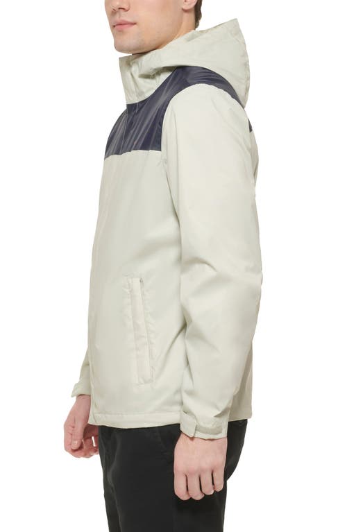 Tommy Hilfiger Hooded Rain Slicker Jacket In Navy/ice