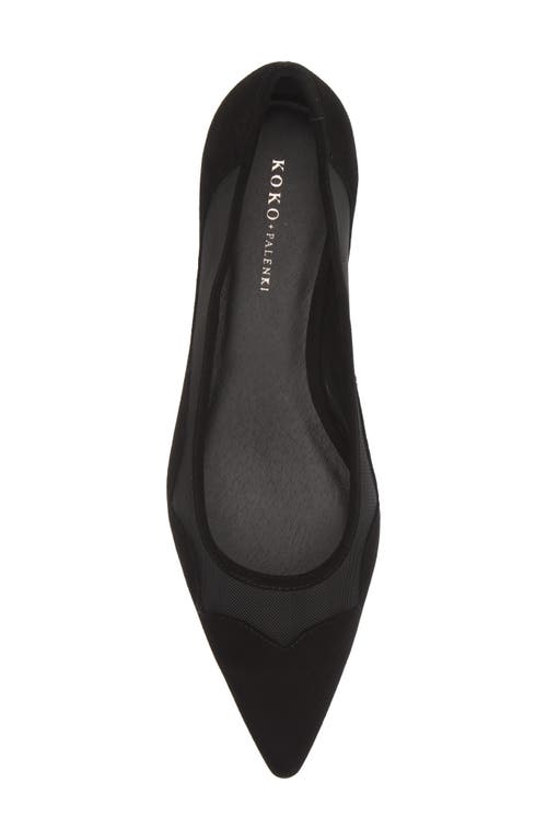 Shop Koko + Palenki Shelby Pointed Toe Flat In Black Suede