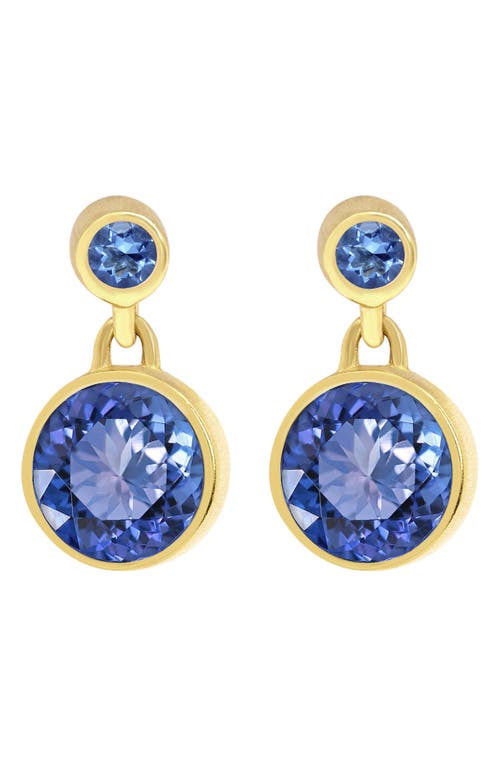 Signature Droplet Stud Earrings in Midnight Blue/Gold
