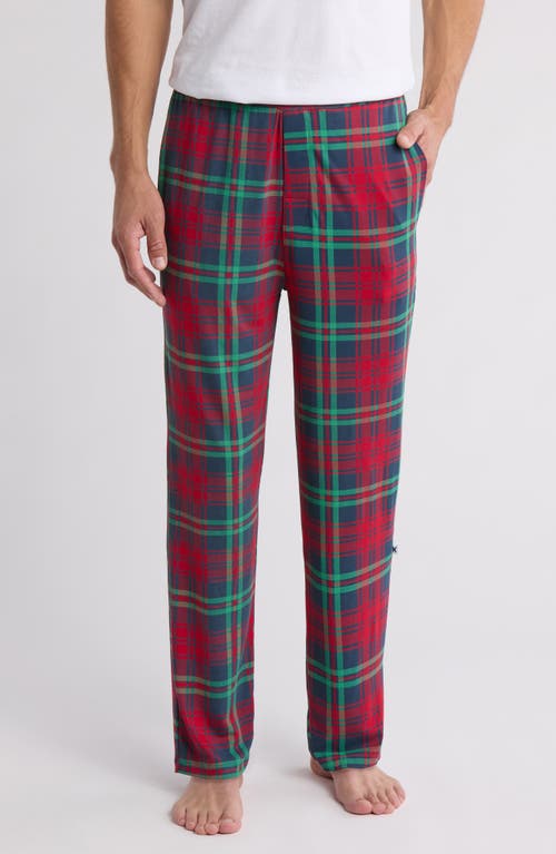 KicKee Pants Plaid Print Pajama Pants in Peacock Plaid 