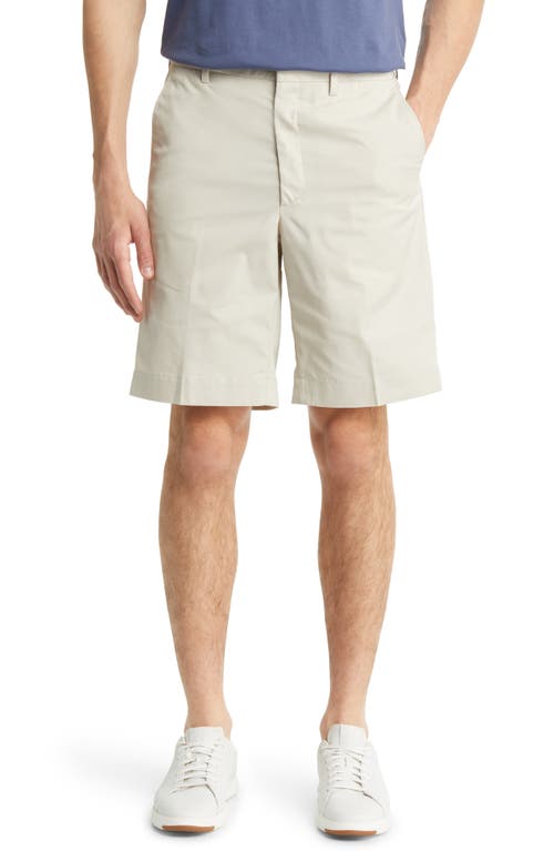 Prime Pleated Poplin Shorts in Light Tan