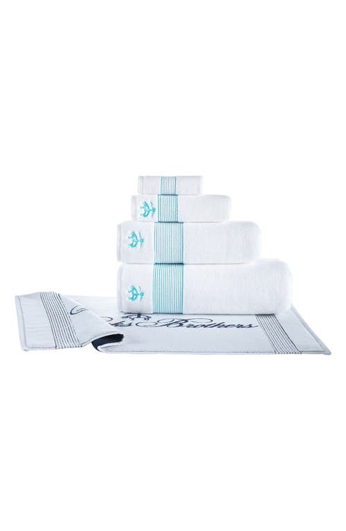 BROOKS BROTHERS BROOKS BROTHERS 4-PIECE ROBE STRIPE COTTON TOWEL SET 