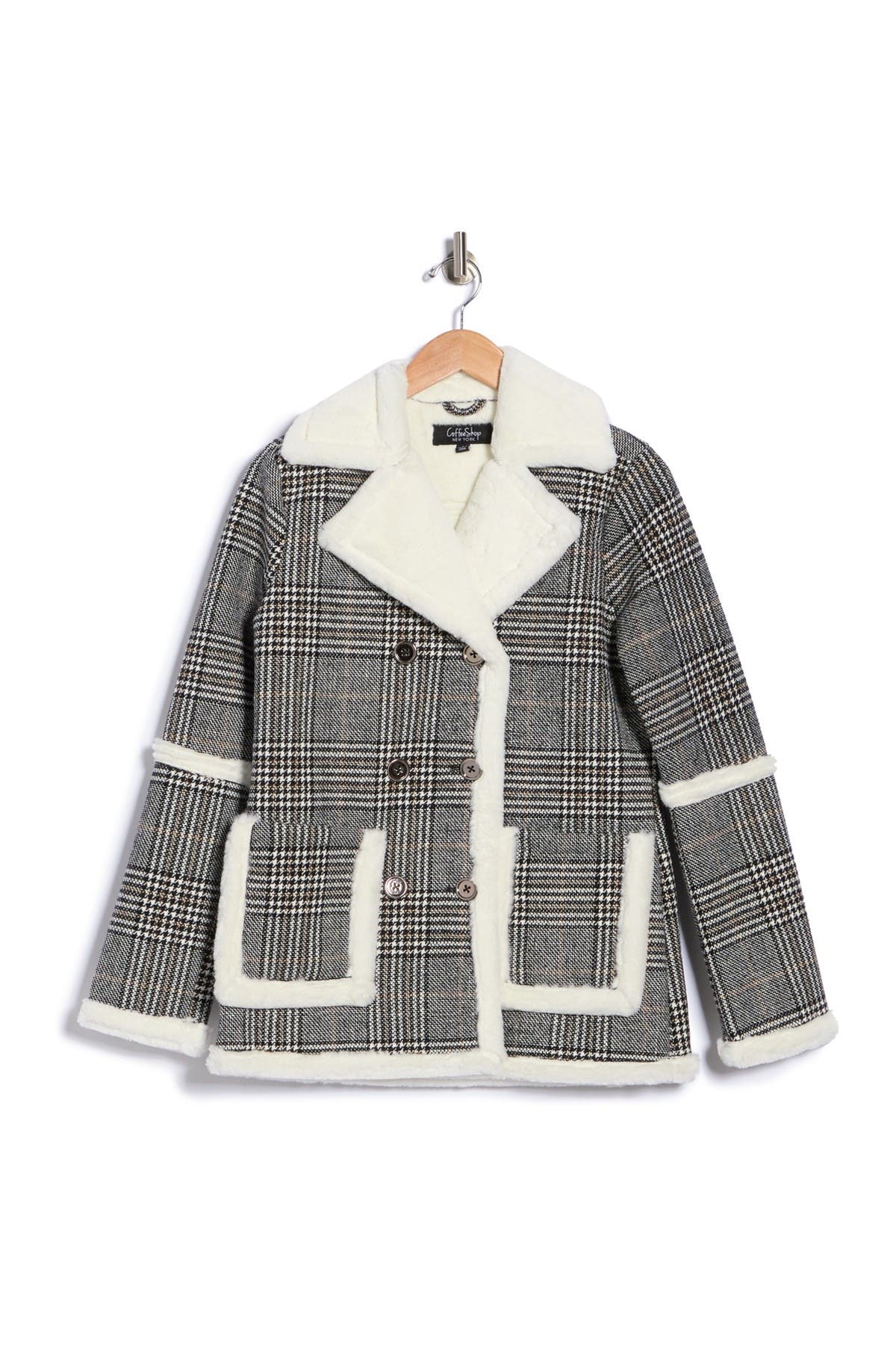 plaid fur lined jacket