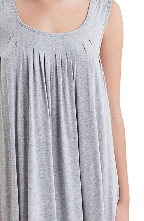 Shop Papinelle Pleated Nightgown In Grey