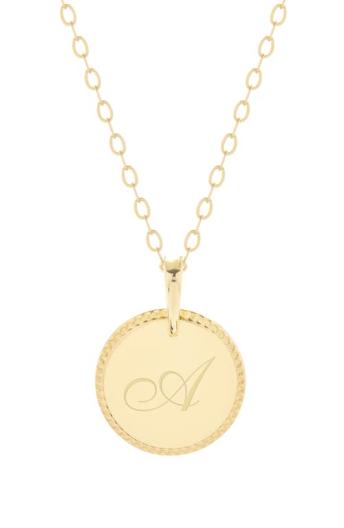 Milia Initial Pendant Necklace in Gold A