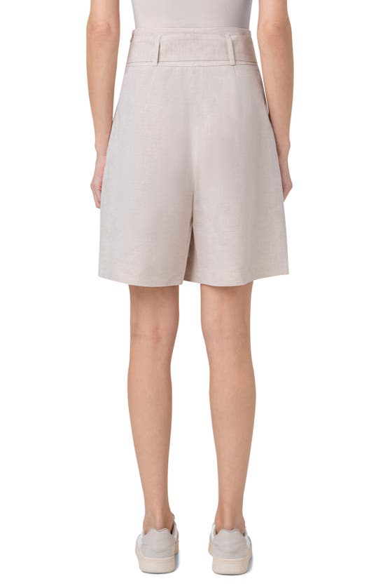 Shop Akris Punto Fiorellina Belted Bermuda Shorts In Beige