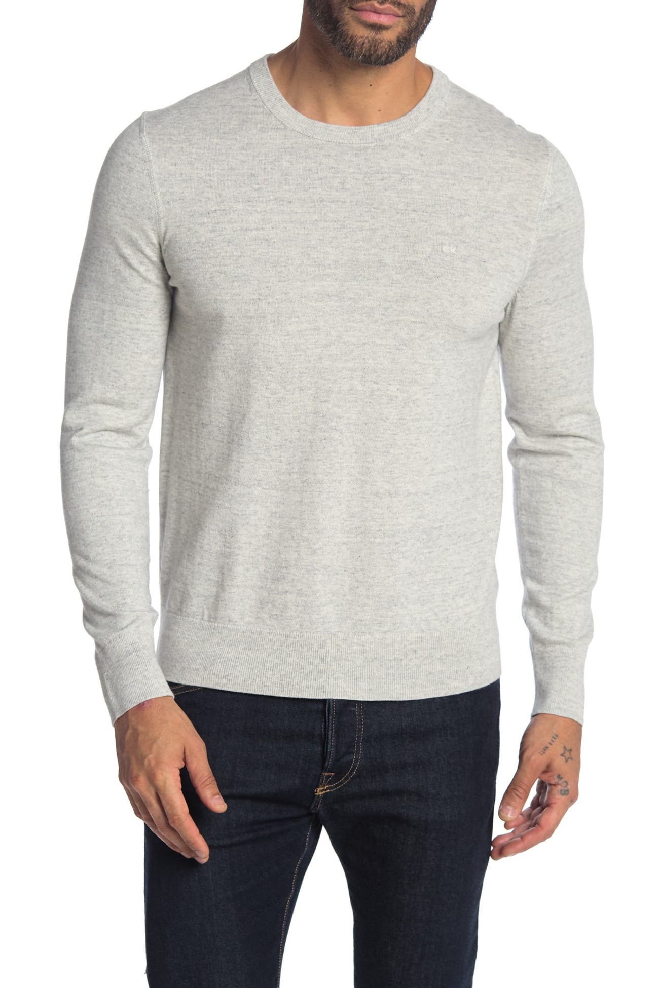 Calvin Klein | Heathered Crew Neck Pullover Sweater | Nordstrom Rack
