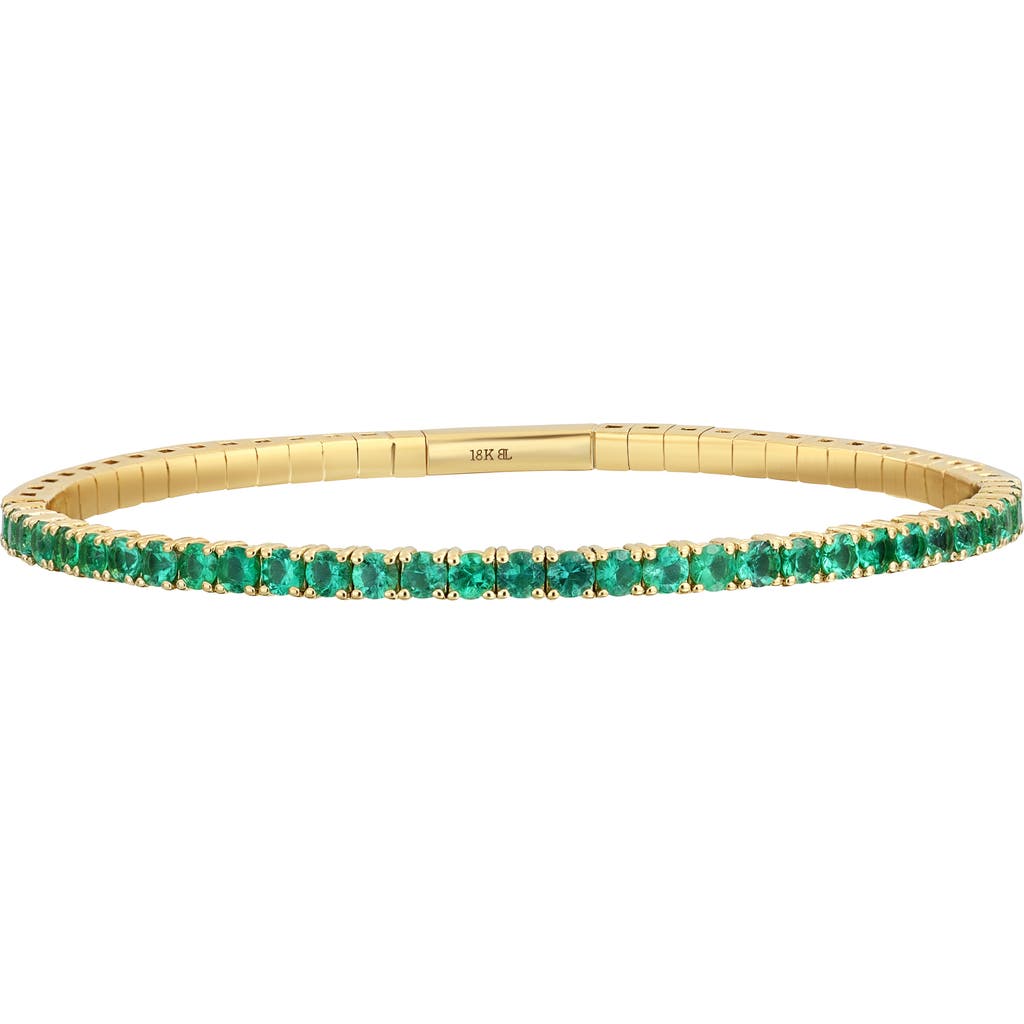 Bony Levy El Mar Gemstone Stretch Bracelet In 18k Yellow Gold Emerald