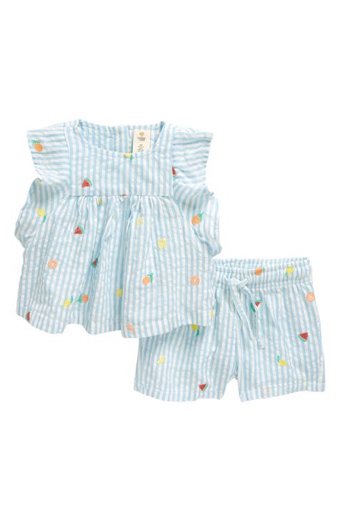 Ruffle Cotton Sleeveless Top & Shorts Set (Baby)