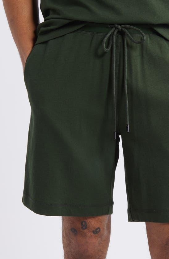 Shop Daniel Buchler Drawstring Pajama Shorts In Olive