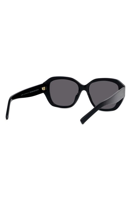 Shop Givenchy Gv Day 55mm Round Sunglasses In Shiny Black/smoke