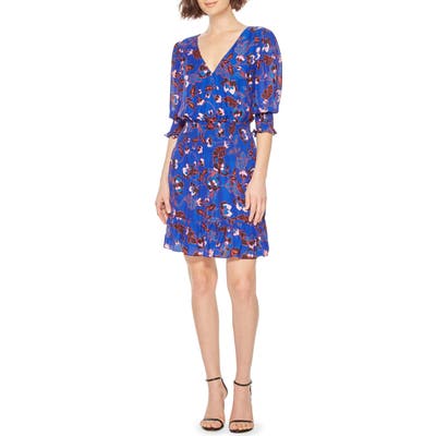 Parker Olympia Elbow Sleeve Minidress, Purple