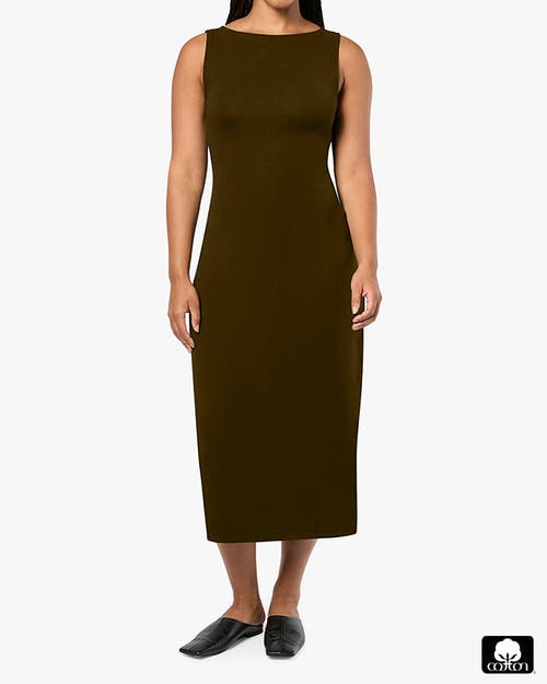 WEWOREWHAT WEWOREWHAT BOAT NECK MIDI DRESS
