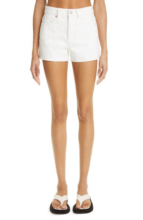 High Waist Denim Shorts (Vintage White)