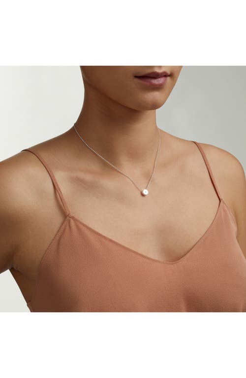Monica Vinader Linear Solo Diamond Pendant Necklace In Silver/diamond