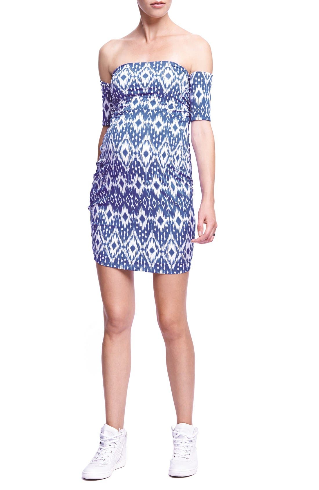 The Urban Ma Print Off The Shoulder Maternity Dress