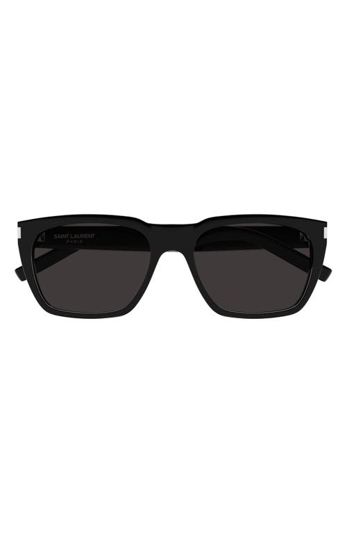Saint Laurent 56mm Rectangular Sunglasses in Black at Nordstrom