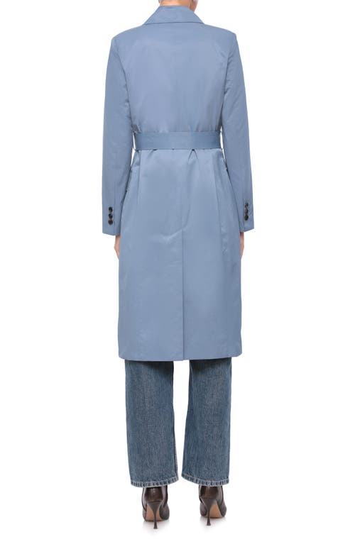 Shop Avec Les Filles Water Resistant Double Breasted Trench Coat In Slate Blue