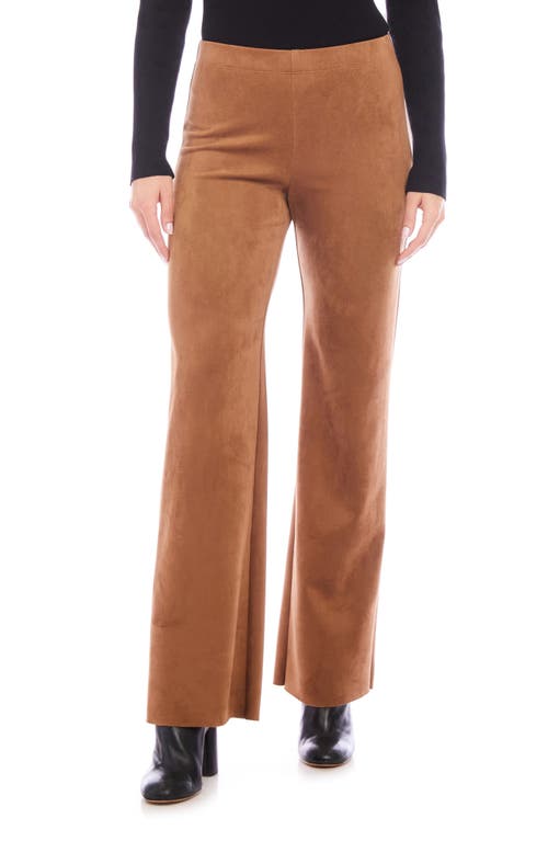 Shop Karen Kane Presley Faux Suede Bootcut Pants In Cognac