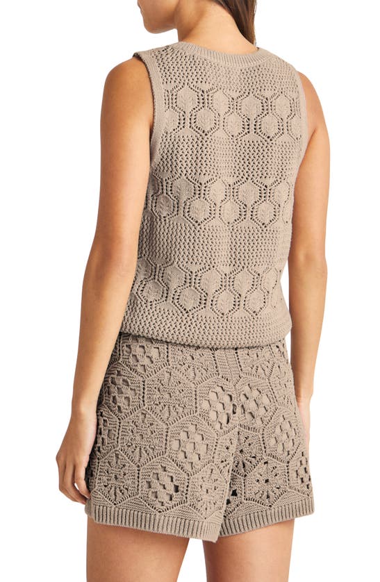 Shop Splendid Celine Open Stitch Sleeveless Sweater In Rattan