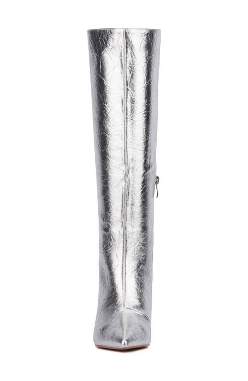 Olivia Miller Mars Knee High Boot In Silver