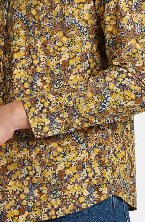 Foxcroft Mary Ditsy Floral Button-up Shirt In Multi Yellow