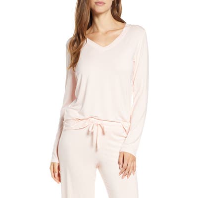 Nordstrom Moonlight V-Neck Long Sleeve Pajama Top, Pink