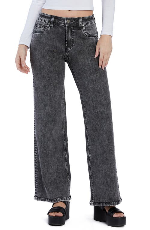 Shop Hint Of Blu Happy Go Lucky Wide Leg Jeans In Stormy Grey