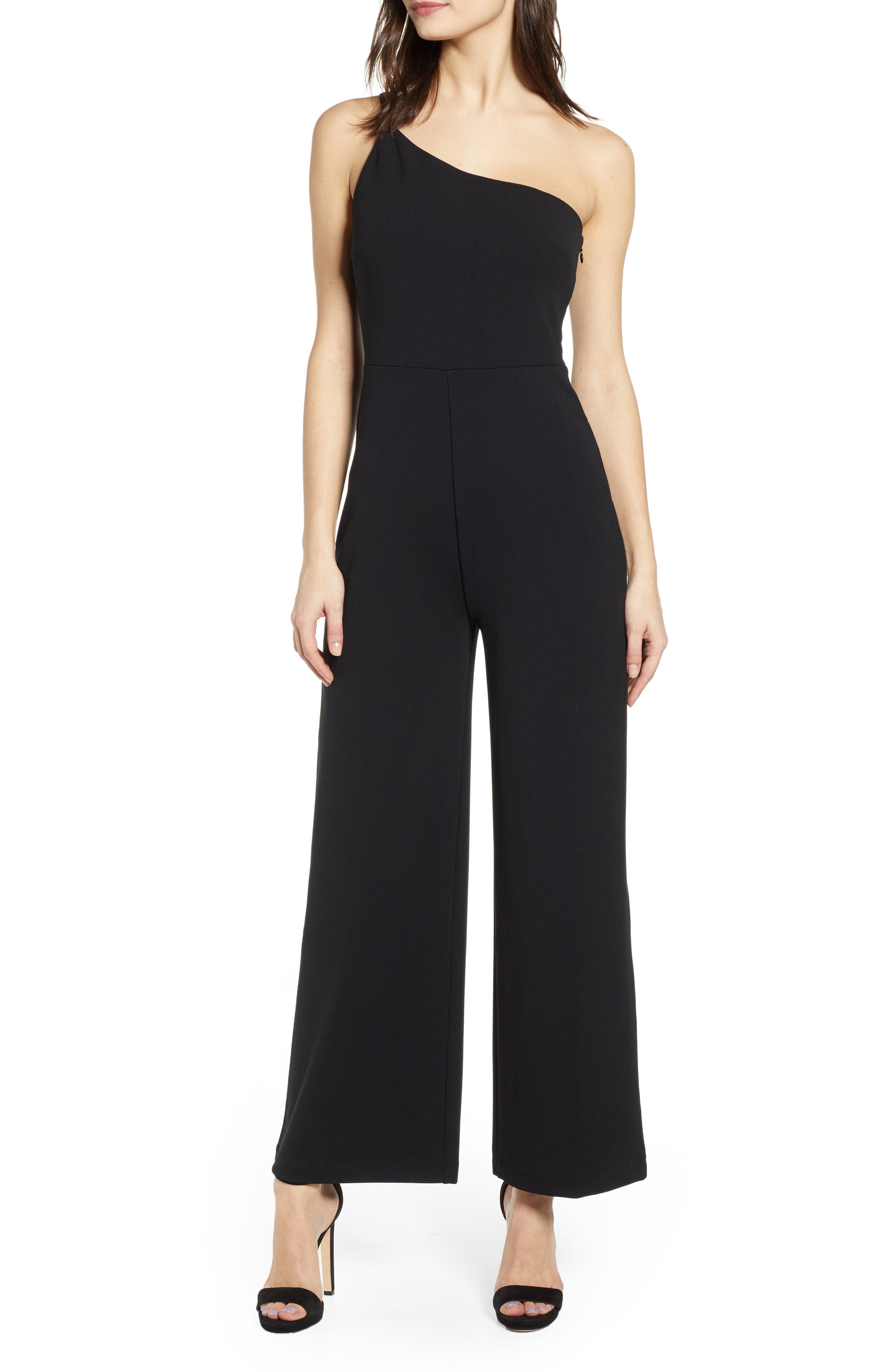 Leith One-Shoulder Jumpsuit, Black