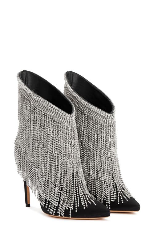 Xena Pointed Toe Bootie in Black Crystal
