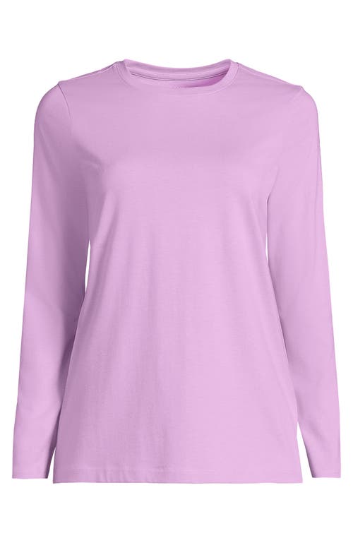 Shop Lands' End Plus Size Relaxed Supima Cotton Long Sleeve Crew Neck T-shirt In Pink Amethyst