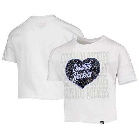 San Francisco Giants 5th & Ocean by New Era Girls Youth Sequin Heart T-Shirt  - Heathered