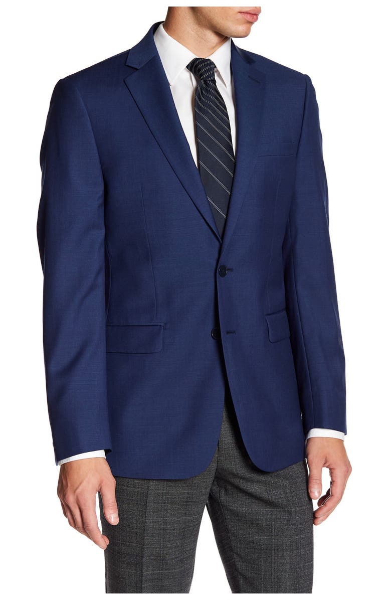 Calvin Klein Solid Blue Wool Suit Suit Separates Jacket | Nordstromrack