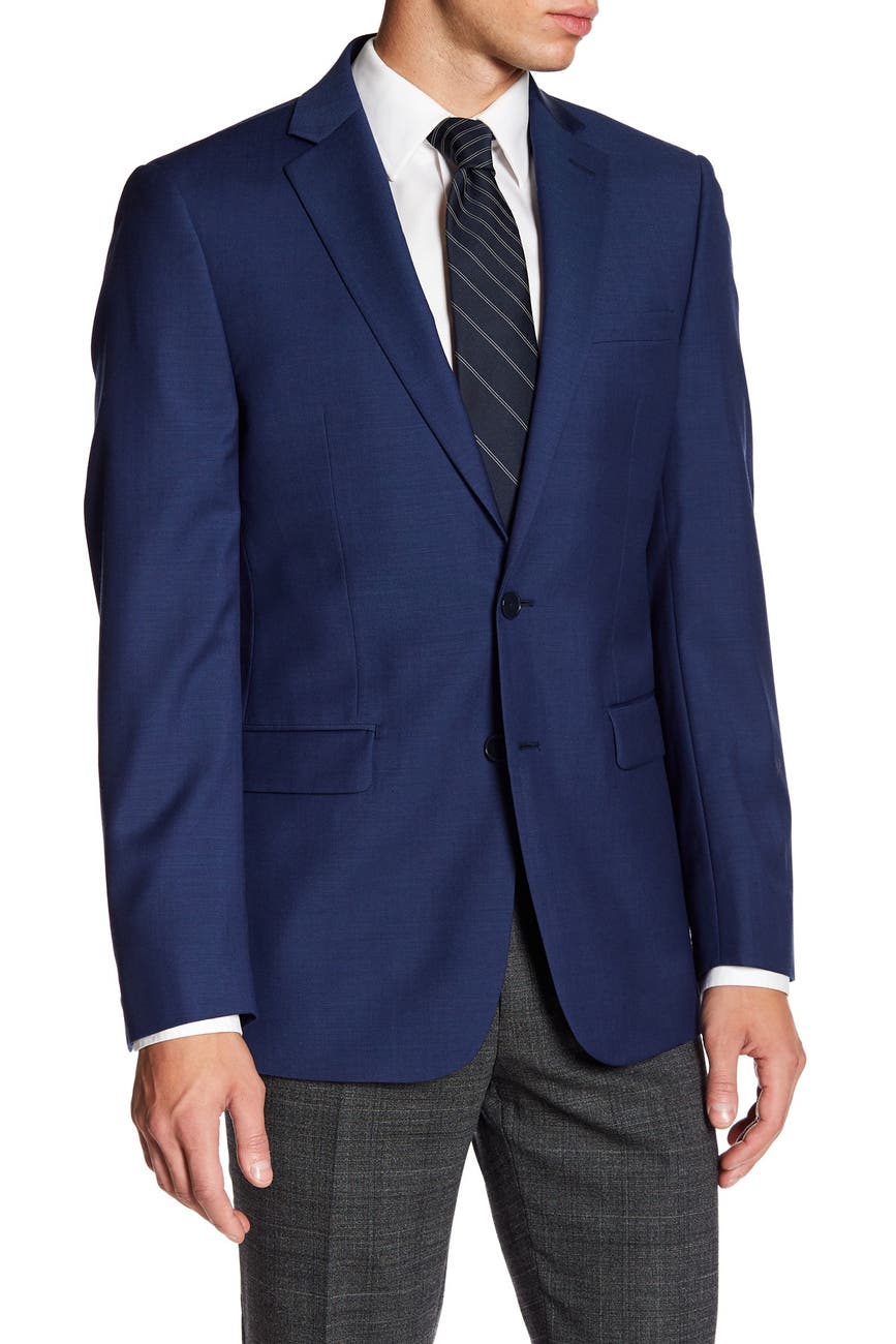 Calvin Klein | Solid Blue Wool Suit Suit Separates Jacket | Nordstrom Rack