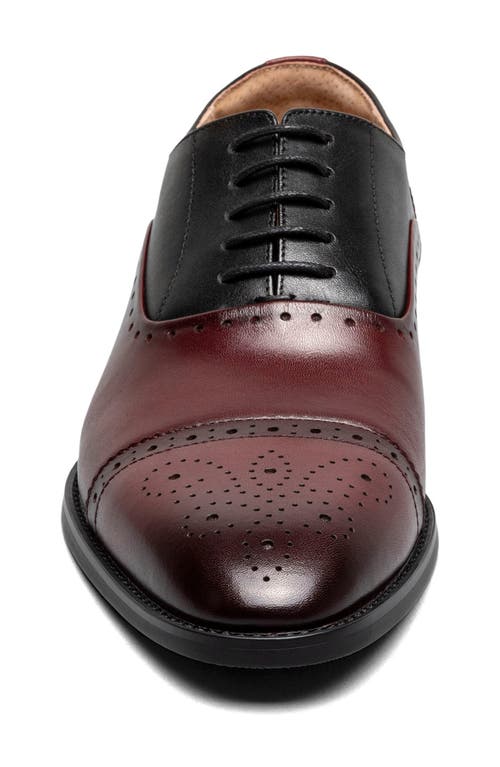 Stacy Adams Reynolds Cap Toe Oxford In Burgundy Multi
