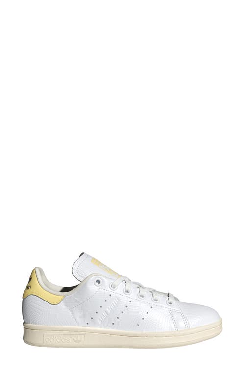 Shop Adidas Originals Adidas Primegreen Stan Smith Sneaker In White/yellow/off White