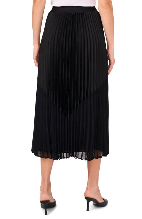 Halogenr Halogen(r) Pleated Mixed Media Skirt In Rich Black