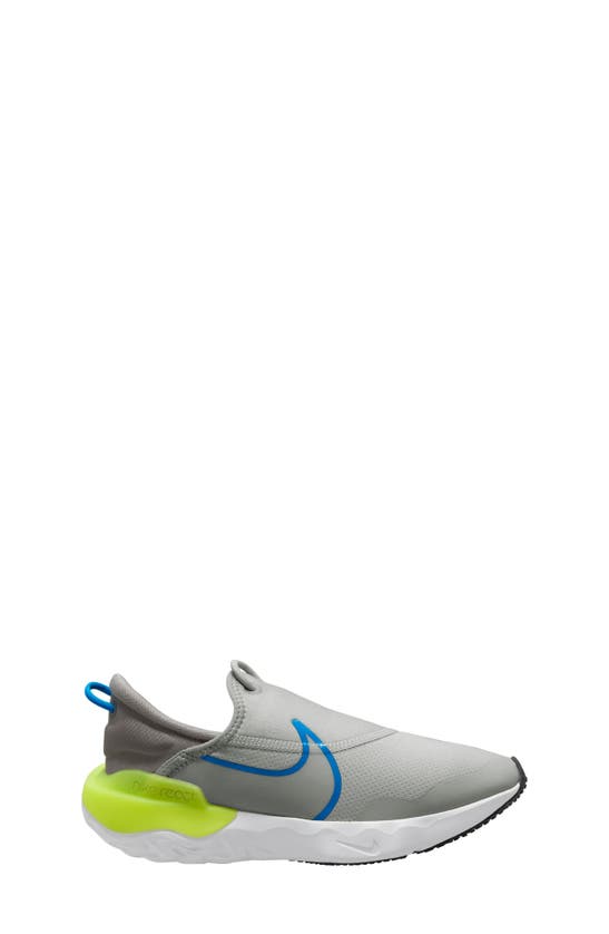 Nike Kids' React Flow Running Shoe In Grey Fog/flat Pewter/atomic Green/photo Blue