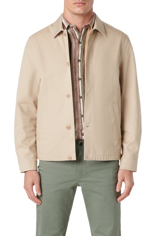 Bugatchi Button-up Twill Jacket In Beige